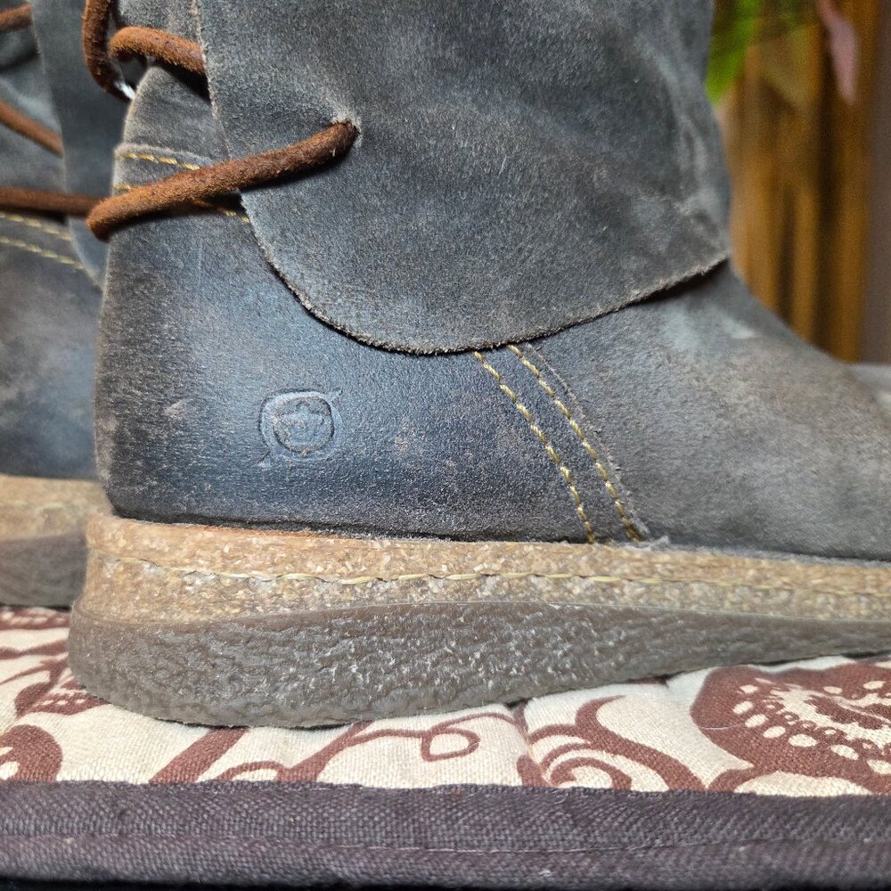 Born Boot "Sable", Wide Shaft Grey, Suede with Lacing, Sz 8/39 - Picture 8 of 12